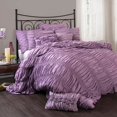 thumbnail image 1 of Lush Decor Madelynn 3-Piece Bedding Comforter Set, Purple, Queen, 1 of 2