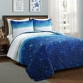 thumbnail image 1 of Lush Decor Make A Wish White/Navy Space Star Ombre Quilt, 1 of 4