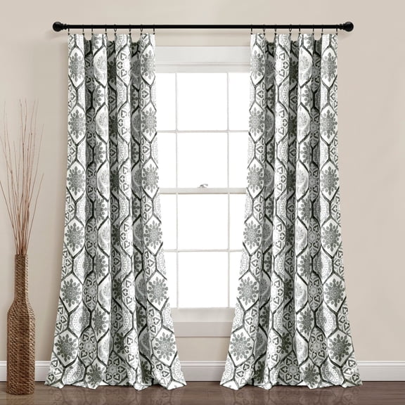 Lush Decor Marvel Light Filtering Window Curtain Panel Pair, 84" L x 52" W, Gray