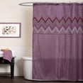 thumbnail image 1 of Lush Decor Mayra Geometric Polyester Shower Curtain, 72x72, Purple, Single, 1 of 3