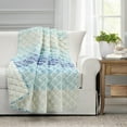 thumbnail image 1 of Lush Decor Medallion Ombre Reversible Throw Blue/Navy Single 50x60, 1 of 9
