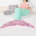 thumbnail image 1 of Lush Decor Mermaid Ruffle Kids Solid Polyester Sherpa Reverse Throw, 30"x75", Pink/Purple, Single, 1 of 11