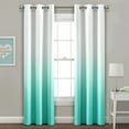thumbnail image 1 of Lush Decor Mia Ombre 100% Blackout 95'' x 38'' Print Aqua Metal Grommets Pair Window Panel, 1 of 11