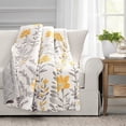 thumbnail image 1 of Lush Decor Microfiber Aprile Throw Yellow/Gray Single 50X60, 1 of 9
