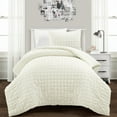 thumbnail image 1 of Lush Decor Microfiber Crinkle Textured Dobby Comforter Ivory 2Pc Set Twin-Xl, 1 of 11