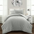 thumbnail image 1 of Lush Decor Microfiber Crinkle Textured Dobby Comforter Light Gray 2Pc Set Twin-Xl, 1 of 11
