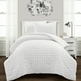 thumbnail image 1 of Lush Decor Microfiber Crinkle Textured Dobby Comforter White 2Pc Set Twin-Xl, 1 of 11