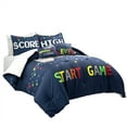 thumbnail image 1 of Lush Decor Microfiber Video Games Reversible Oversized Comforter Navy/Multi 5Pc Set Full/Queen, 1 of 10