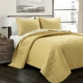 thumbnail image 1 of Lush Decor Mid Century Modern Geo Reversible Quilt Yellow 3Pc Set Full/Queen, 1 of 10