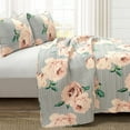 thumbnail image 1 of Lush Decor Mira Vintage Floral Oversized Quilt Dusty Rose/Black 3Pc Set King, 1 of 8