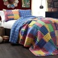 thumbnail image 1 of Lush Decor Queen Misha 3 Piece Cotton Quilt Set, 1 of 4