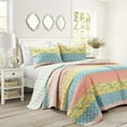 thumbnail image 1 of Lush Decor Multi-color Stripe Cotton Quilt Set, Full - Reversible, 1 of 11