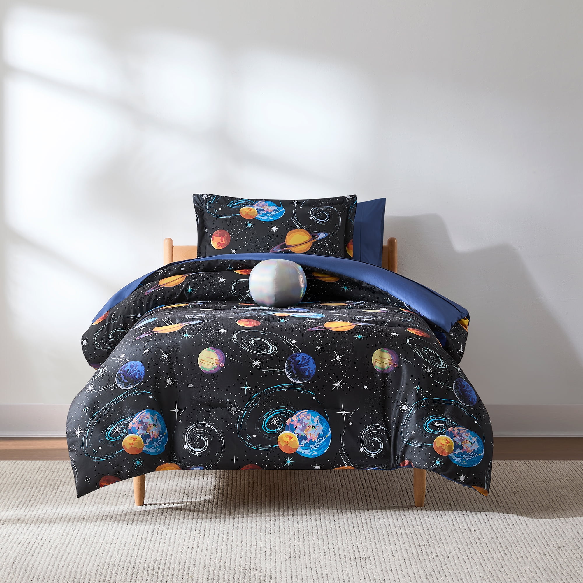 Lush Decor Mysterious Universe? Comforter 6 Piece Set Twin Black Navy ...