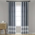 thumbnail image 1 of Lush Decor Nantucket Tassel 84" x 40" Stripe Navy 100% Cotton 3" Rod Pocket Pair Window Panel, 1 of 11