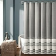 thumbnail image 1 of Lush Decor Nantucket Yarn Dyed Cotton Tassel Fringe Stripe Shower Curtain, 72x72, Gray, Single, 1 of 11
