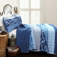 thumbnail image 1 of Lush Decor Navy Cotton Quilt Set, King - Reversible (3-Piece), 1 of 11