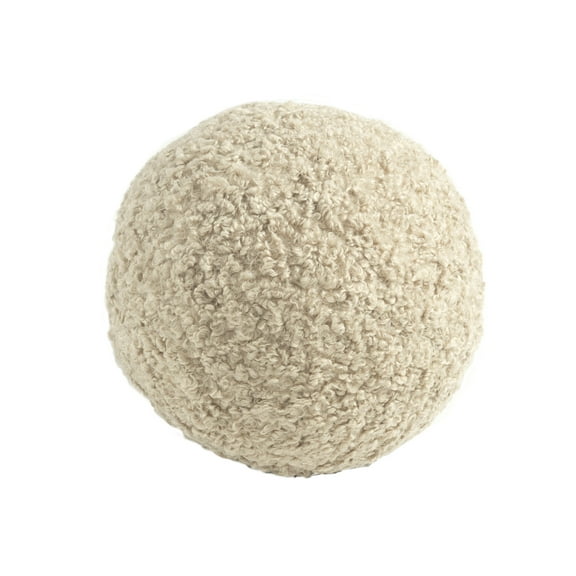 Lush Decor Neo Boucle Sphere Ball Throw Pillow 1 Piece 10" Round Neutral - Round Pillow - Soft Ball Pillow - Textured Decorative Pillows For Bed, Couch or Chair