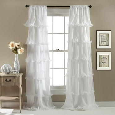 Lush Decor Nerina Ruffle Single Window Panel, 84 inches in L