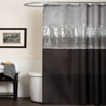thumbnail image 1 of Lush Decor Night Sky Contemporary Black Stripes Solid Polyester Shower Curtain, 72" x 72", 1 of 11