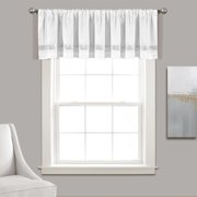 Lush Decor Night Sky Sequins 18" x 84" Stripe White 100% Polyester 3" Rod Pocket Single Valance