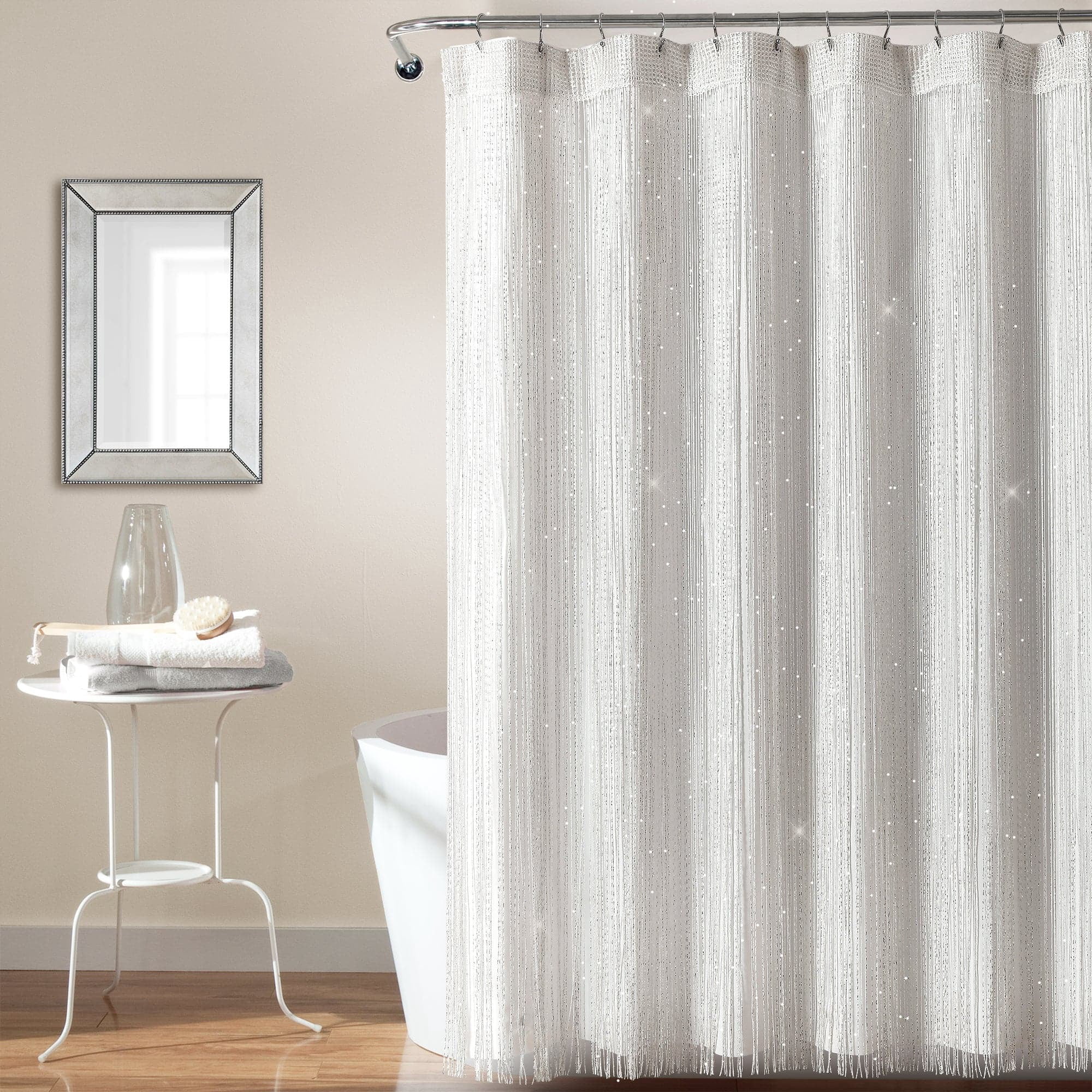 Lush Decor, Shower Curtain, Night Sky String Thread, 72x72 inches