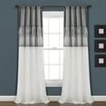 thumbnail image 1 of Lush Decor Night Sky Contemporary Single Rod Pocket Light Filtering Black/Gray Striped Geometric Curtains - 42 x 95, 1 of 10