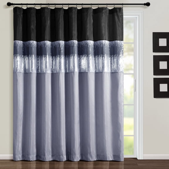 Lush Decor Night Sky Window Panel - Black/Gray - Single - 84 x 42
