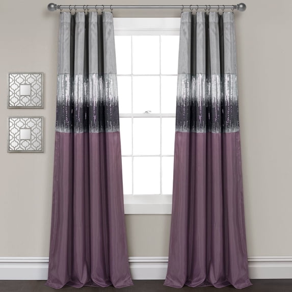 Lush Decor Night Sky Window Panel Blackout - Black/Gray -Single- 84 x 42