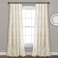thumbnail image 3 of Lush Decor Nova Ruffle Ruffle 84" x 42" Textured Ivory 100% Polyester 3" Rod Pocket 2-Pc Set Window Panel, 3 of 5