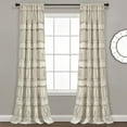 thumbnail image 1 of Lush Decor Nova Ruffle Ruffle 84" x 42" Textured Neutral 100% Polyester 3" Rod Pocket Pair Window Panel, 1 of 9