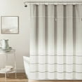 thumbnail image 1 of Lush Decor Ombre Embroidery Tassel Cotton Shower Curtain Gray Single 72X72, 1 of 9