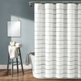 thumbnail image 1 of Lush Decor Ombre Stripe Yarn Dyed Cotton Shower Curtain, 72x72, Gray/Multi, Single, 1 of 11