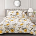 thumbnail image 1 of Lush Decor Penrose Floral Cotton Reversible Quilt, Full/Queen, Yellow/Gray, 3-Pc Set, 1 of 5