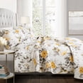 thumbnail image 1 of Lush Decor Penrose Floral Cotton Reversible Quilt, King, Yellow/Gray, 3-Pc Set, 1 of 5