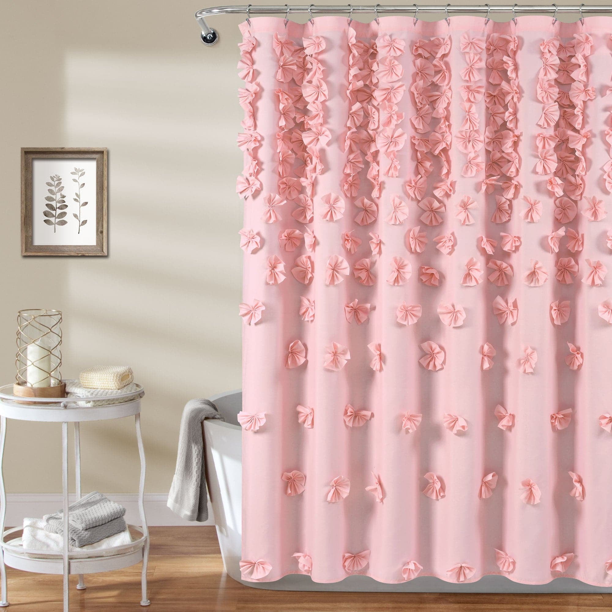 Lush Decor Pink Riley Textured Shower Curtain, 72" x 72" - Walmart.com