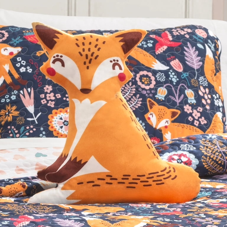 Lush Decor, Kids Animal Print Reversible Quilt, Full/Queen, Navy