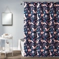 thumbnail image 1 of Lush Decor Microfiber Shower Curtain, Navy/Pink, 72x72, 1 of 11