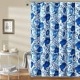 thumbnail image 1 of Lush Decor Poppy Garden Floral Shower Curtain, 72x72, Blue, Single, 1 of 11