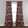 thumbnail image 1 of Lush Decor Poppy Garden Room Darkening 108" x 52" Floral Navy 100% Polyester 3" Back Tab Rod Pocket Pair Window Panel, 1 of 11