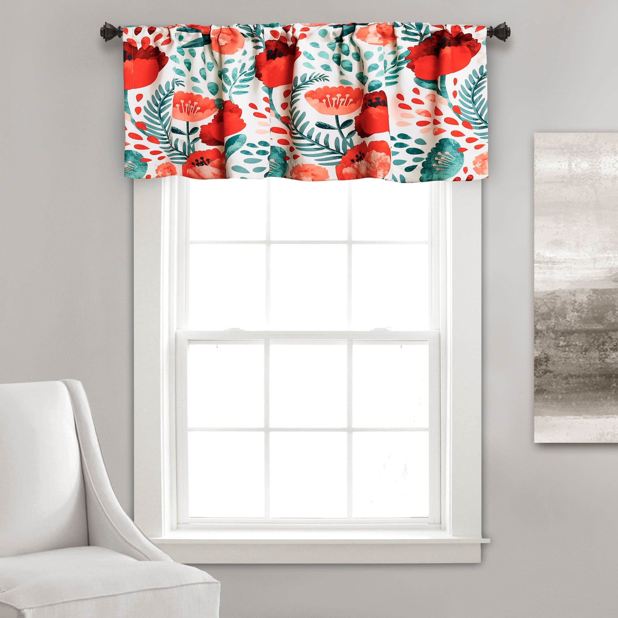 Poppy Garden Floral Multi 18" x 52" Room Darkening Valance