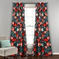 thumbnail image 1 of Lush Decor Poppy Garden Room Darkening 84" x 52" Floral Navy 3" Back Tab Rod Pocket 2-Pc Set Window Panel, 1 of 11