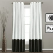 Lush Decor Prima Solid Black Metal Grommets Window Panel, 54" x 84" (2 Panels)