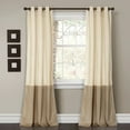 thumbnail image 1 of Lush Decor Prima Velvet Color Block Room Darkening 84" x 38" Solid Ivory 100% Polyester Metal Grommets 2-Pc Set Window Panel, 1 of 9