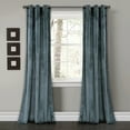 thumbnail image 1 of Lush Decor Prima Velvet Soft Solid Color Room Darkening Metal Grommets Window Curtain Panel For Living Room and Bedroom, Blue, 108"L x 38"W, Set of 2, 1 of 11