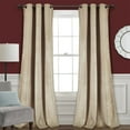 thumbnail image 1 of Lush Decor Prima Velvet Soft Solid Color Room Darkening Metal Grommets Window Curtain Panel For Living Room and Bedroom, Wheat, 84"L x 38"W, Set of 2, 1 of 11