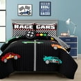 thumbnail image 1 of Lush Decor Racing Cars Kids Reversible Quilt, Full/Queen, Black/Multi, 5-Pc Set, 1 of 11