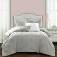 thumbnail image 1 of Lush Decor Ravello Pin tuck Caroline Geo Modern Embroidery 5 Pieces Comforter Sets, With Shams Pillow Case Decorative Pillows, 1 of 11