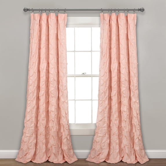 Lush Decor Ravello Pintuck 84" x 52" Textured Blush 3" Rod Pocket Single Window Panel