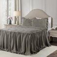 thumbnail image 1 of Lush Decor Ravello Pintuck Bedspread, Full, Dark Gray, 3-Pc Set, 1 of 11