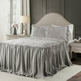 thumbnail image 1 of Lush Decor Ravello Pintuck Bedspread, Queen, Light Gray, 3-Pc Set, 1 of 11